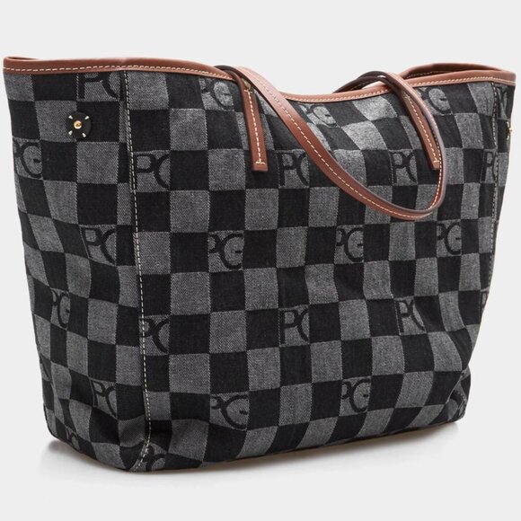 Veracruz Shoulder Bag, Black & Grey Check - Excellent Condition (Used Once) - Picture 1 of 7